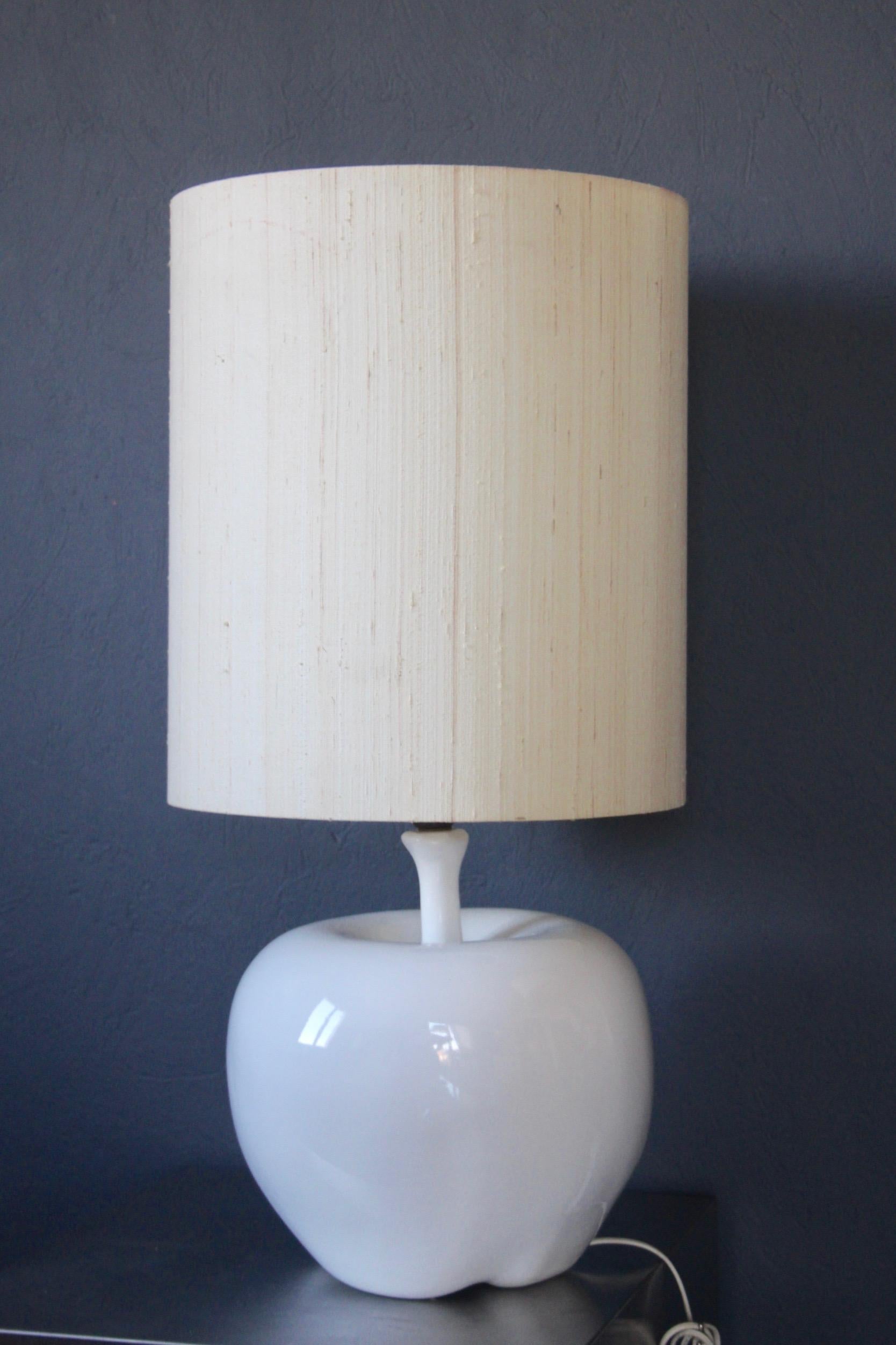 White Ceramic Apple Table Lamp For Sale at 1stDibs