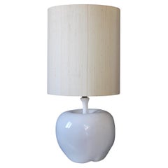 White Ceramic Apple Table Lamp