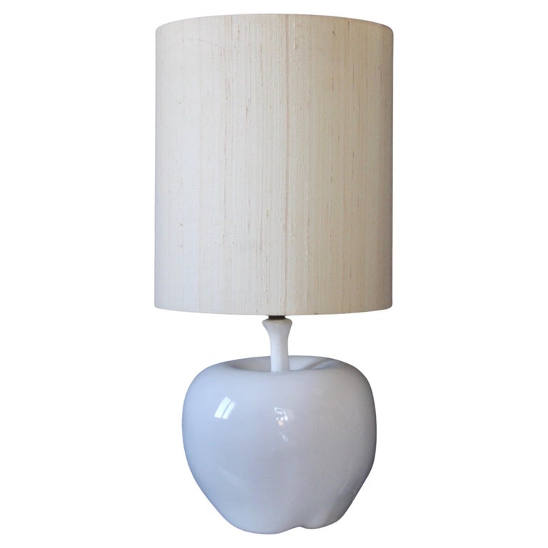 White Ceramic Apple Table Lamp For Sale at 1stDibs