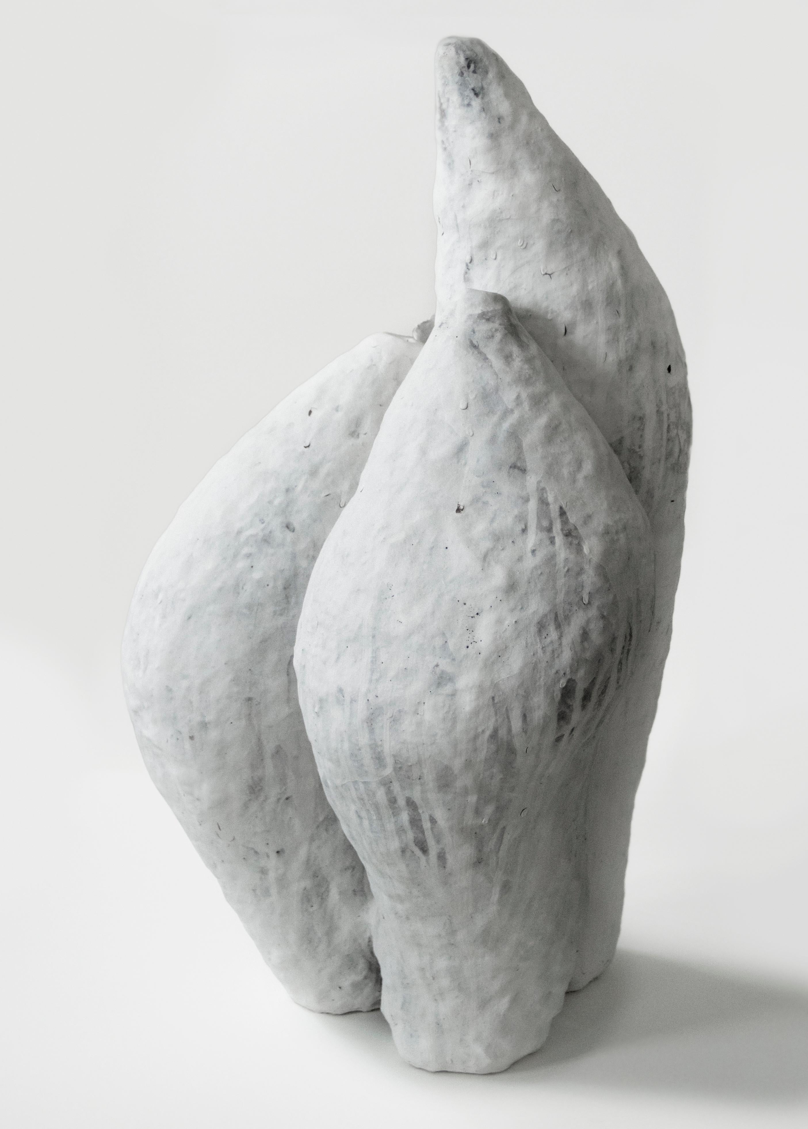 Post-Modern White Ceramic Artwork Signed by Jojo Corväiá