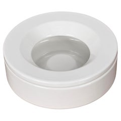White Ceramic Ashtray Signed by Angelo Mangiarotti for Danese Milano, Italy 1964