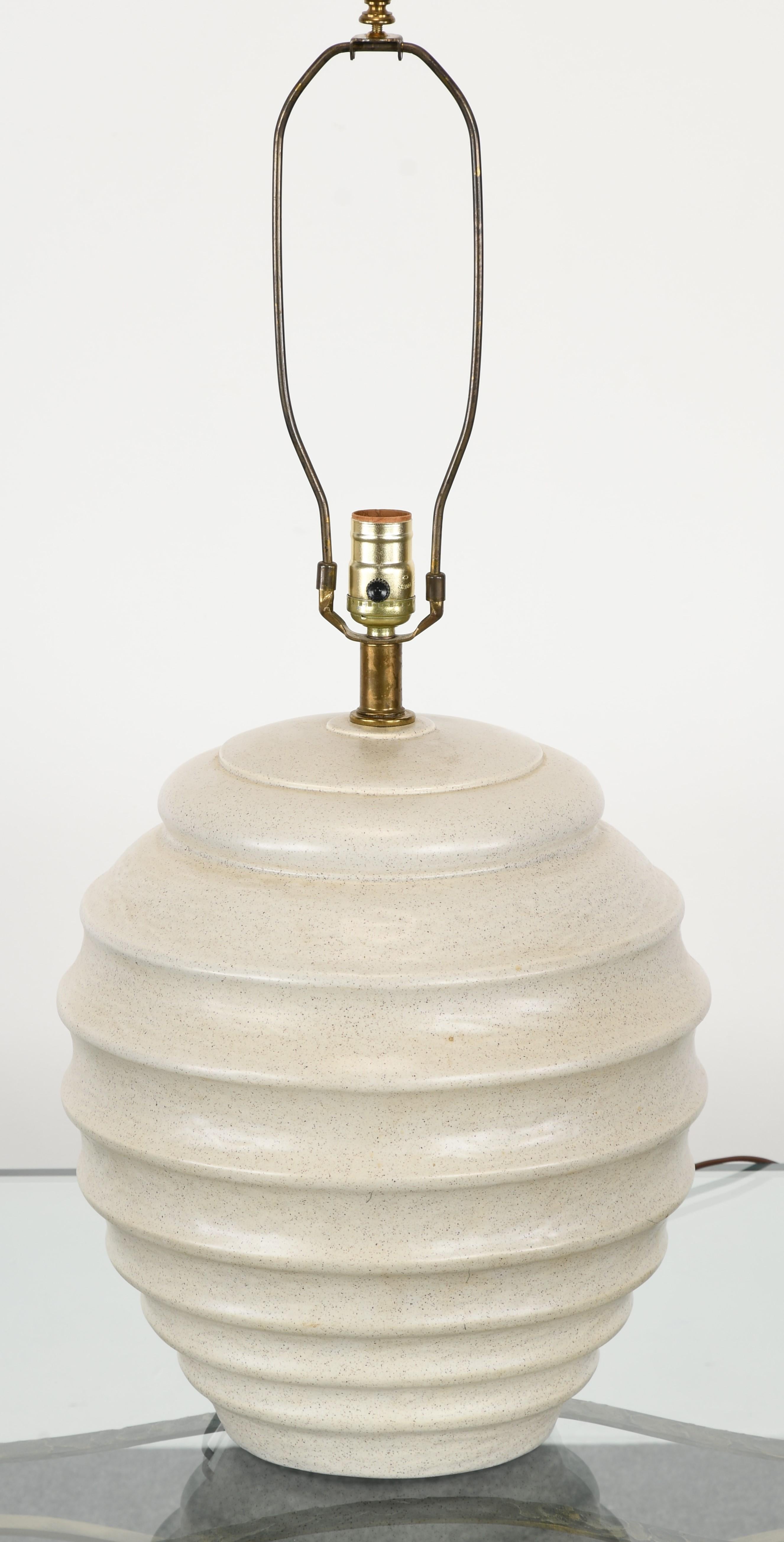 White Ceramic Beehive Lamp after Tyndale, 1960s 1