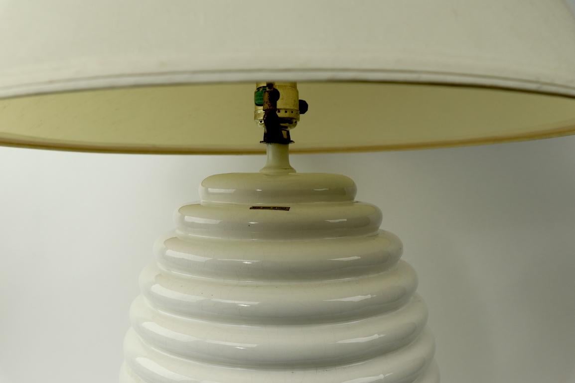 Post-Modern White Ceramic Beehive Lamp Made in Italy for Tyndale