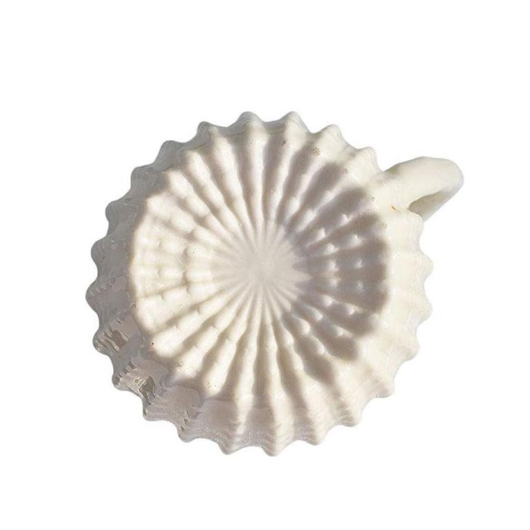 20ième siècle Crémier à café et crémier en céramique blanche Cactus en vente