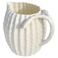 Vintage White Ceramic Cactus Coffee Creamer Pitcher