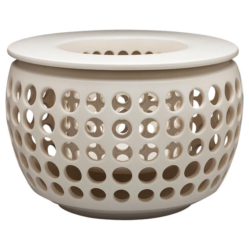 White Ceramic Candle Lantern, In Stock