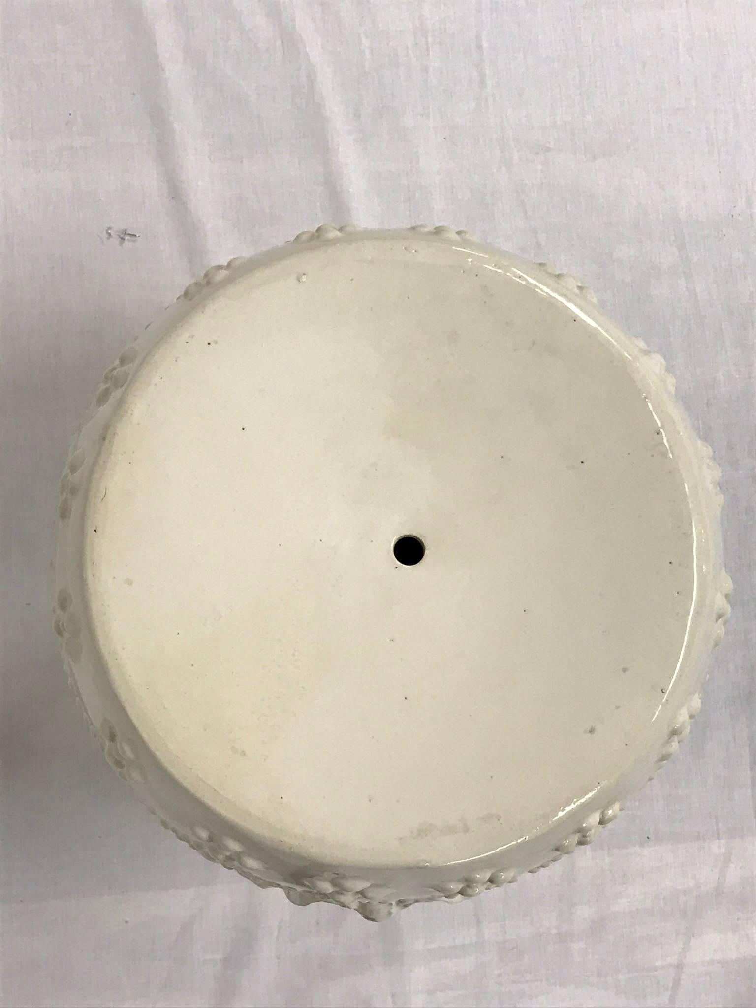 White Ceramic Chinoiserie Garden Stool For Sale 3