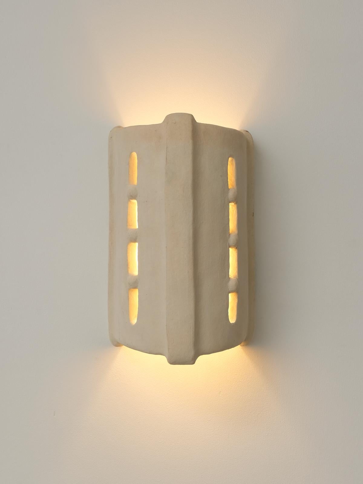 Hand-Crafted White Ceramic contemporary Wall Light Made of local clay handcrafted For Sale