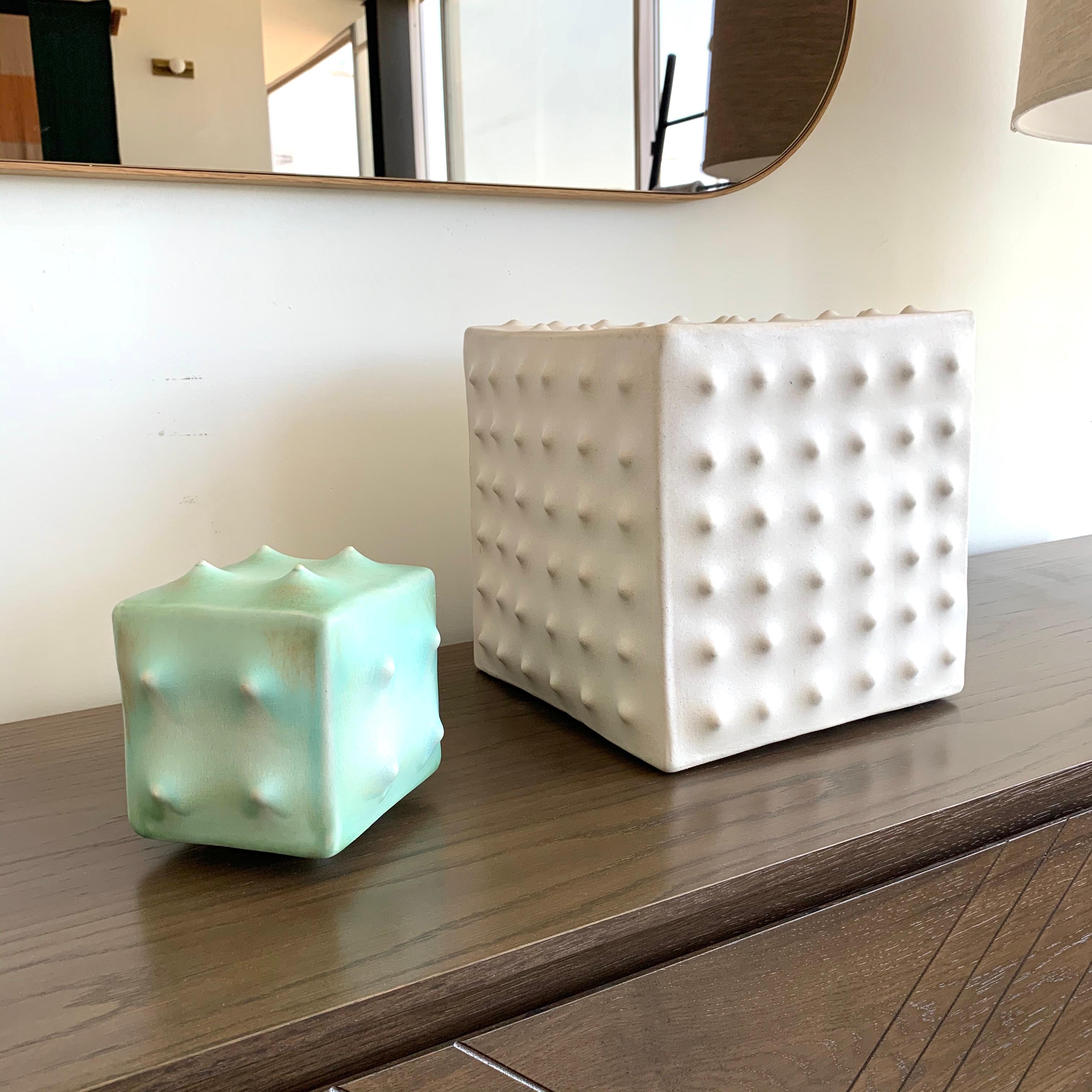 White ceramic cube sculpture by Luke Shalan, 2019

Luke Shalan is a ceramic artist working in Joshua Tree, CA. While examining both traditional and unconventional forms of production, he emphasizes the importance of creative concept and process in