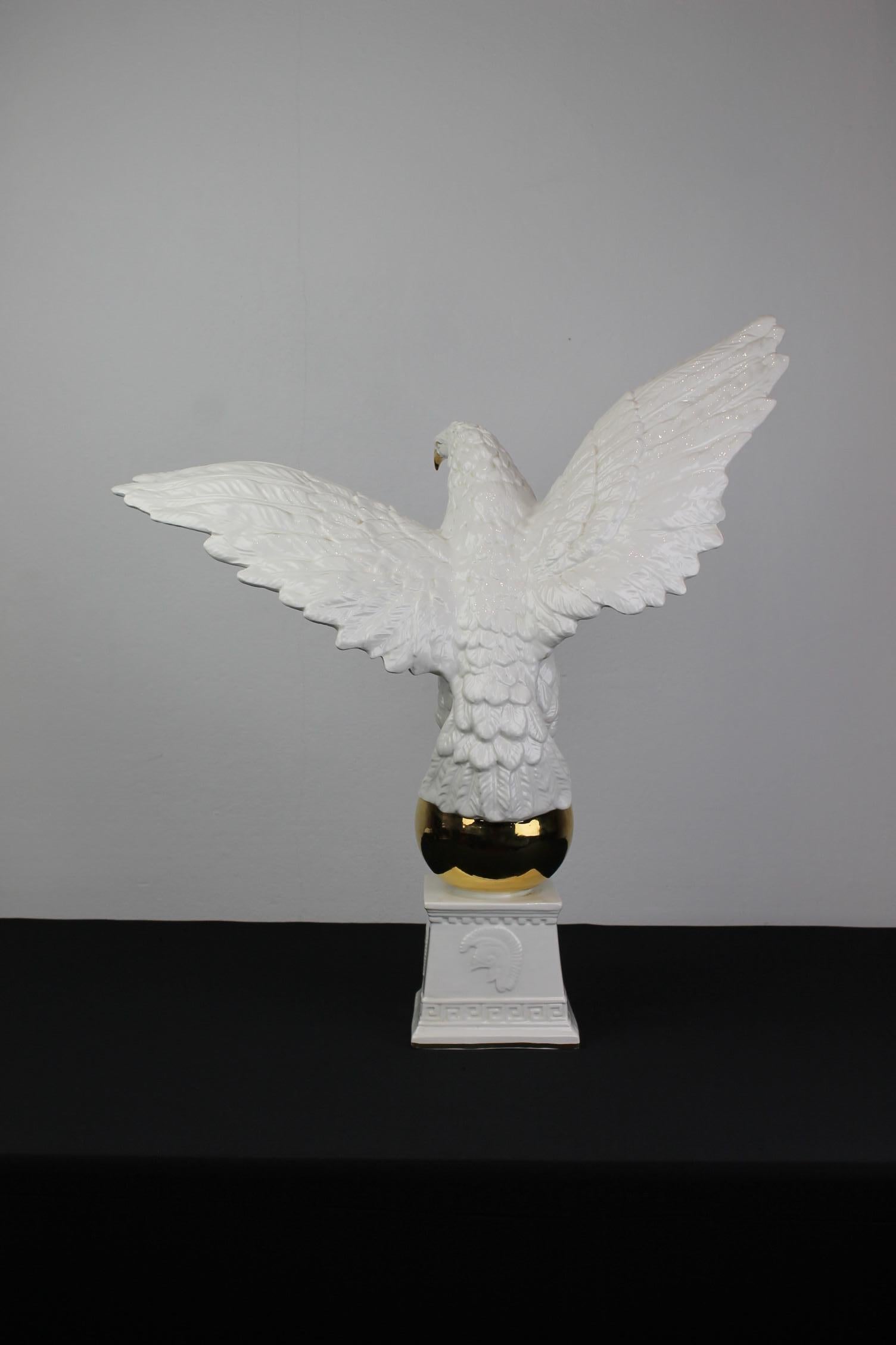 White Ceramic Eagle Sculpture, Italy, 1970s 5