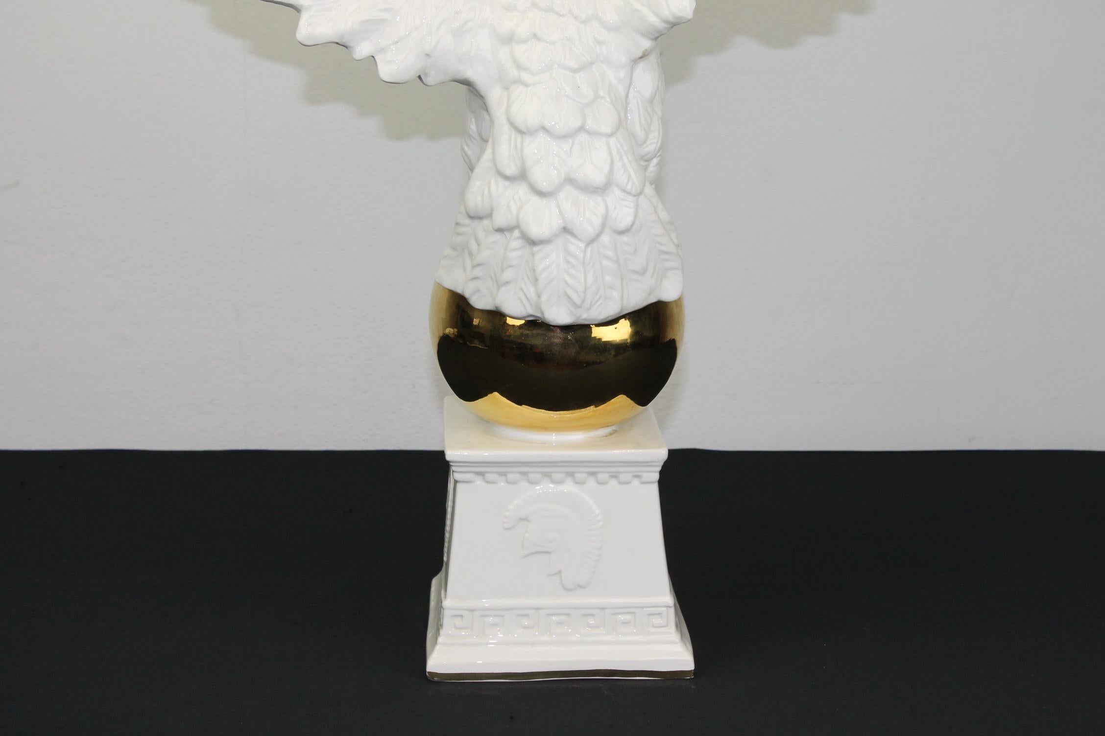 White Ceramic Eagle Sculpture, Italy, 1970s 6