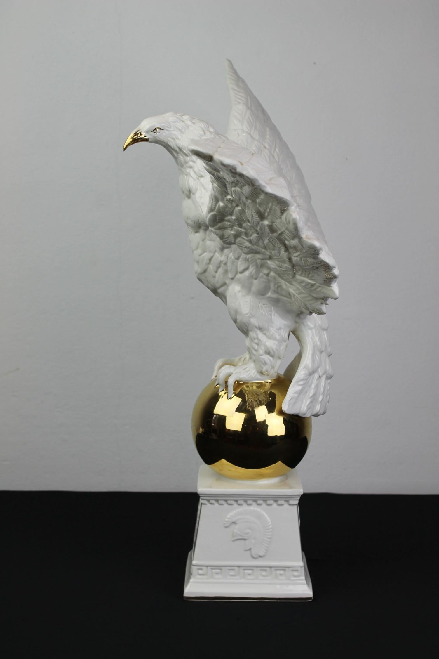 White Ceramic Eagle Sculpture, Italy, 1970s 1