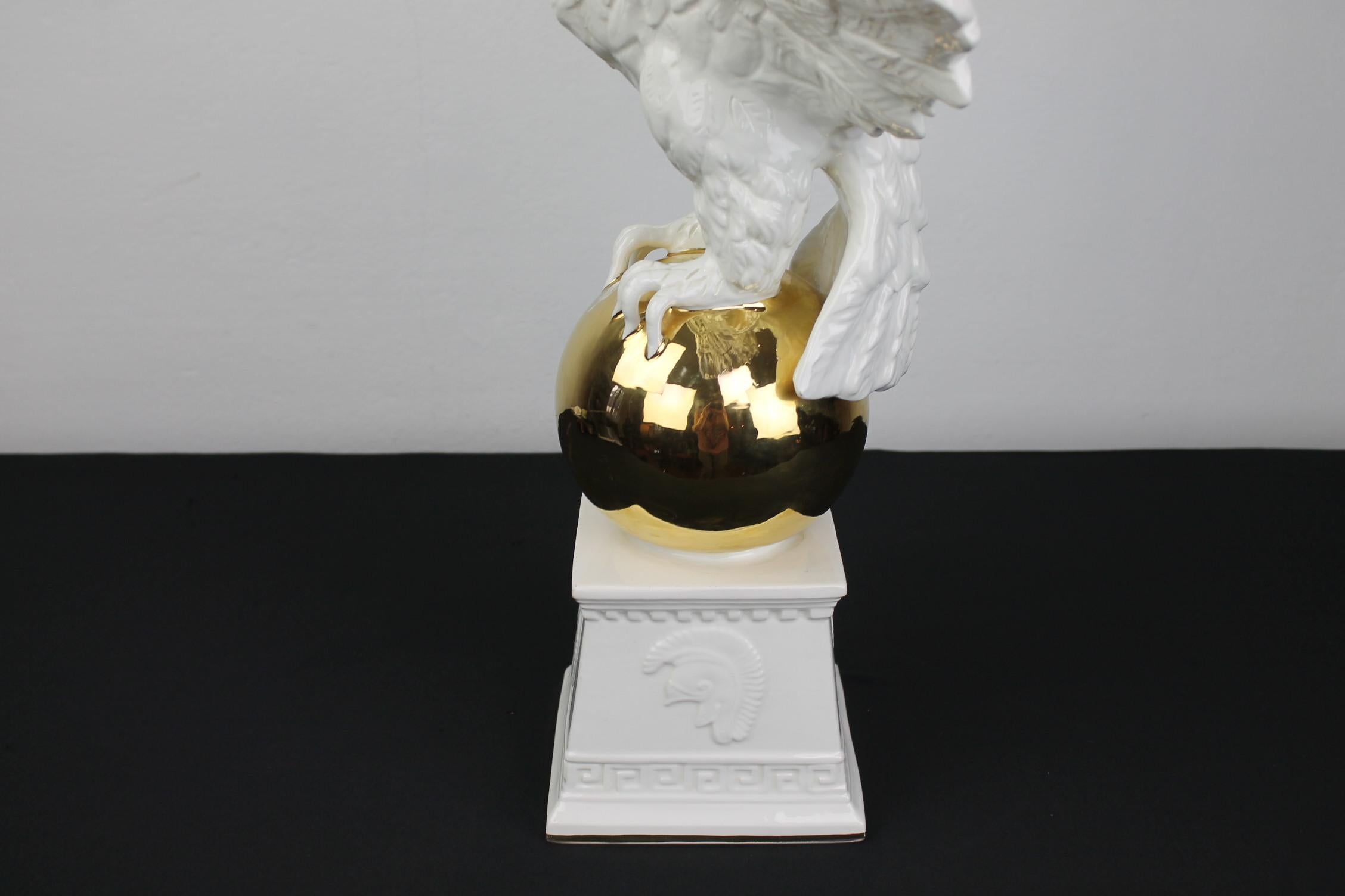 White Ceramic Eagle Sculpture, Italy, 1970s 3