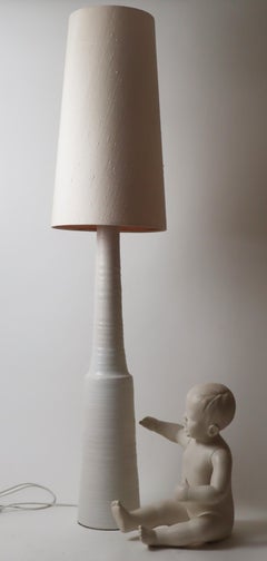 Weiße Stehlampe aus weißer Keramik von Mobach, Niederlande, 1970er Jahre