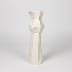 White Ceramic Flower Vase, Kawa Vase #6, Handmade Organic Sculptural Porcelain