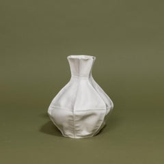 White Ceramic Flower Vase, Kawa Vase #8, Handmade, Organic Sculptural Vessel