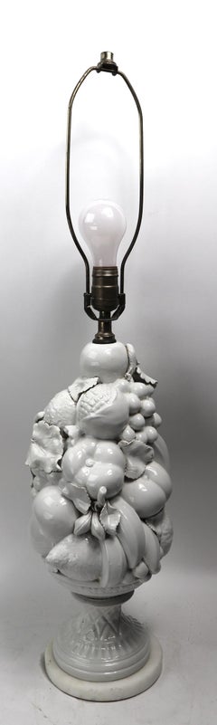 White Ceramic Fruit Table Lamp