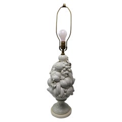 Retro White Ceramic Fruit Table Lamp