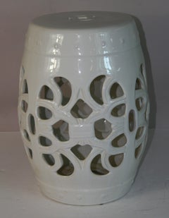 White Ceramic Garden Stool/Plant Stand
