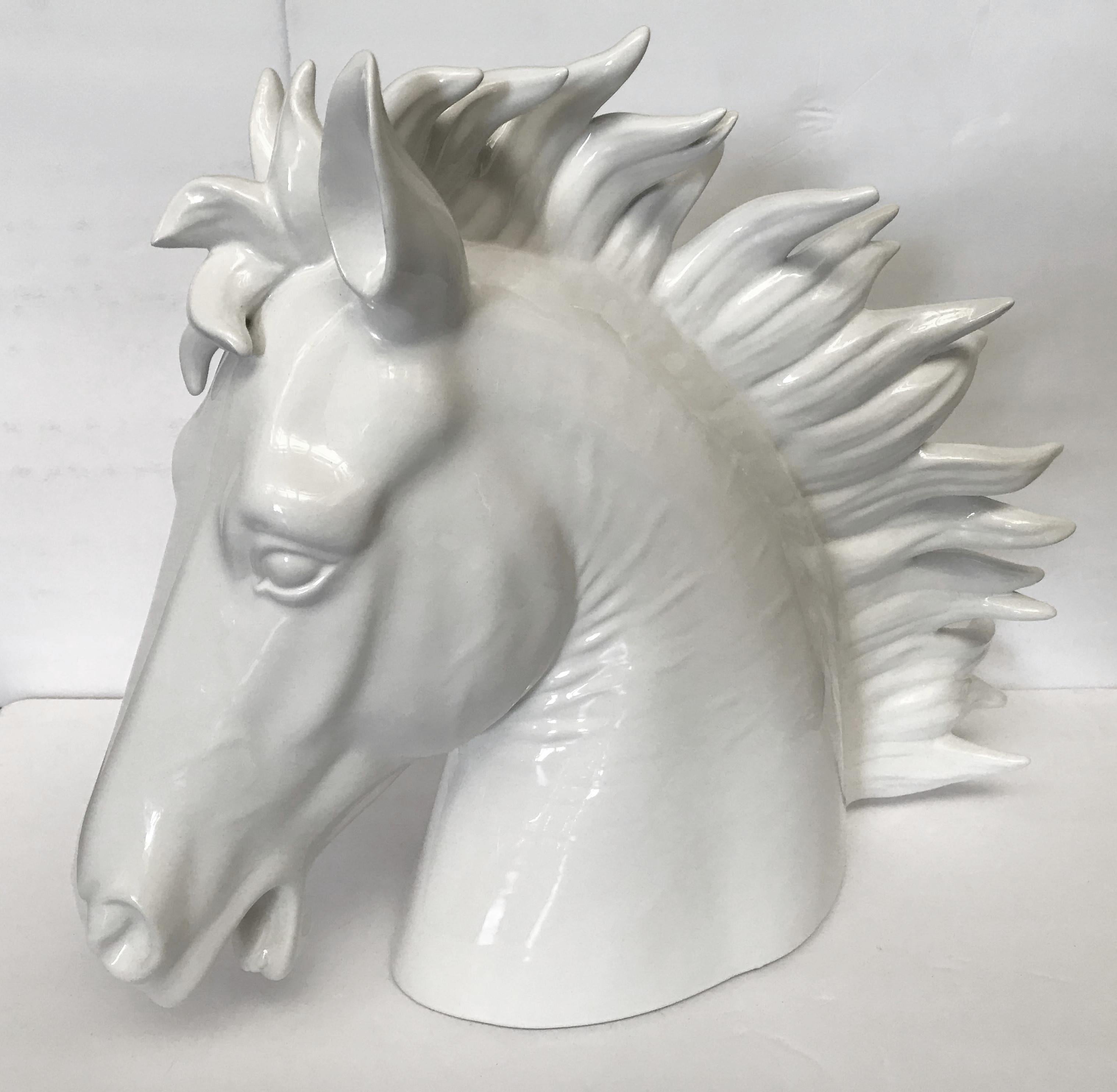 Italian white ceramic decorative horse head sculpture designed by Fabio Bergomi / Made in Italy
Measures: Height 16 inches, width 20 inches, depth 6 inches
1 in stock in Palm Springs currently on ON FINAL CLEARANCE SALE for $499 !!!
Order Reference