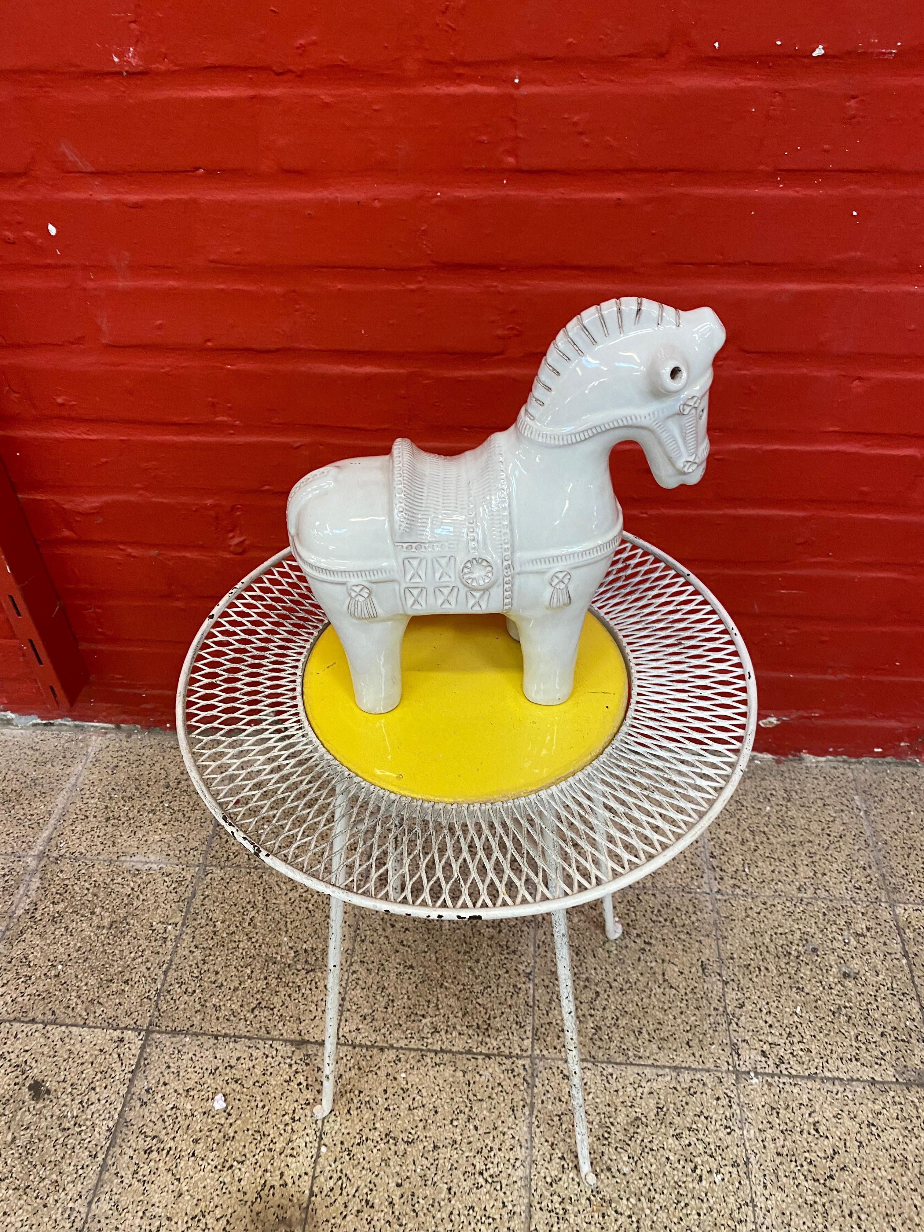 Italian White Ceramic Horse