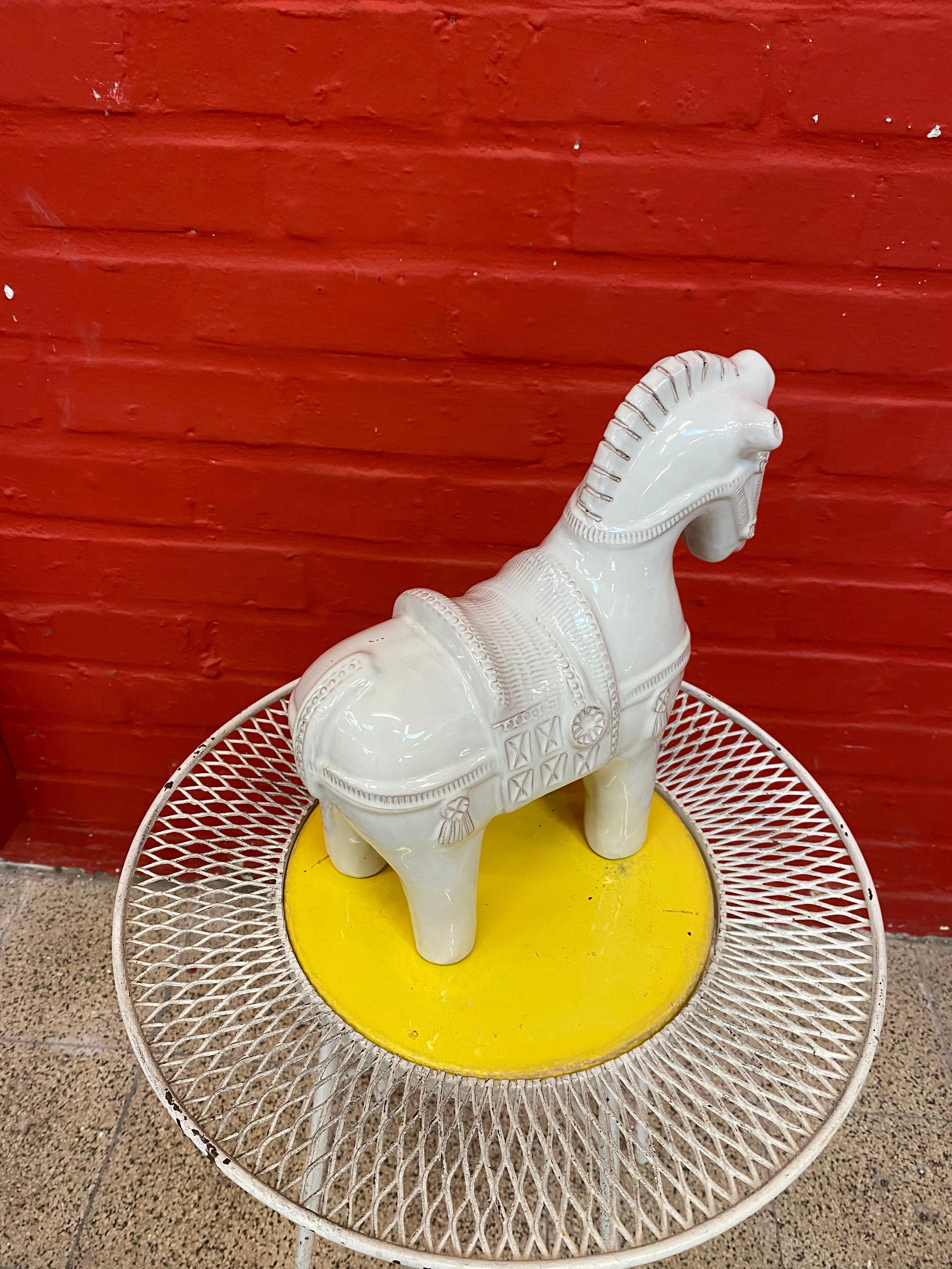 Molded White Ceramic Horse