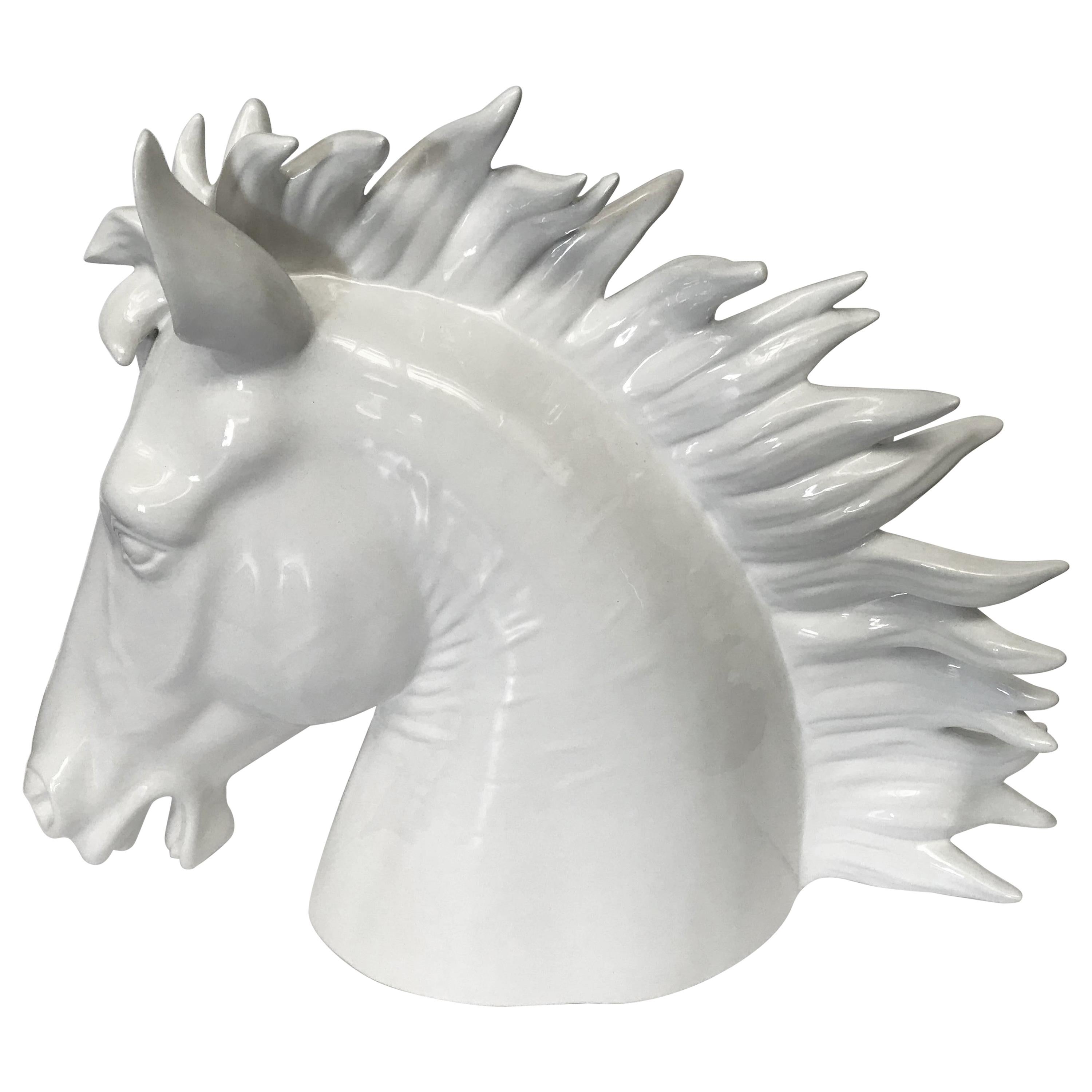 White Ceramic Horse Sculpture by Fabio Ltd