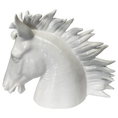 White Ceramic Horse Sculpture by Fabio Ltd