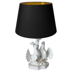 White ceramic lamp Representative of Colombes France 20th