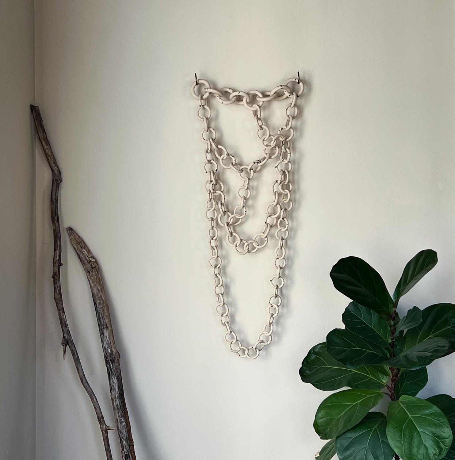 American white Ceramic Link Chain Wall Sculpture