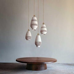 White Ceramic Pendant Light, Ajedrez Grouping