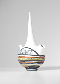 White ceramic pitcher "Calvados" by Roger Capron from the 60's from Vallauris