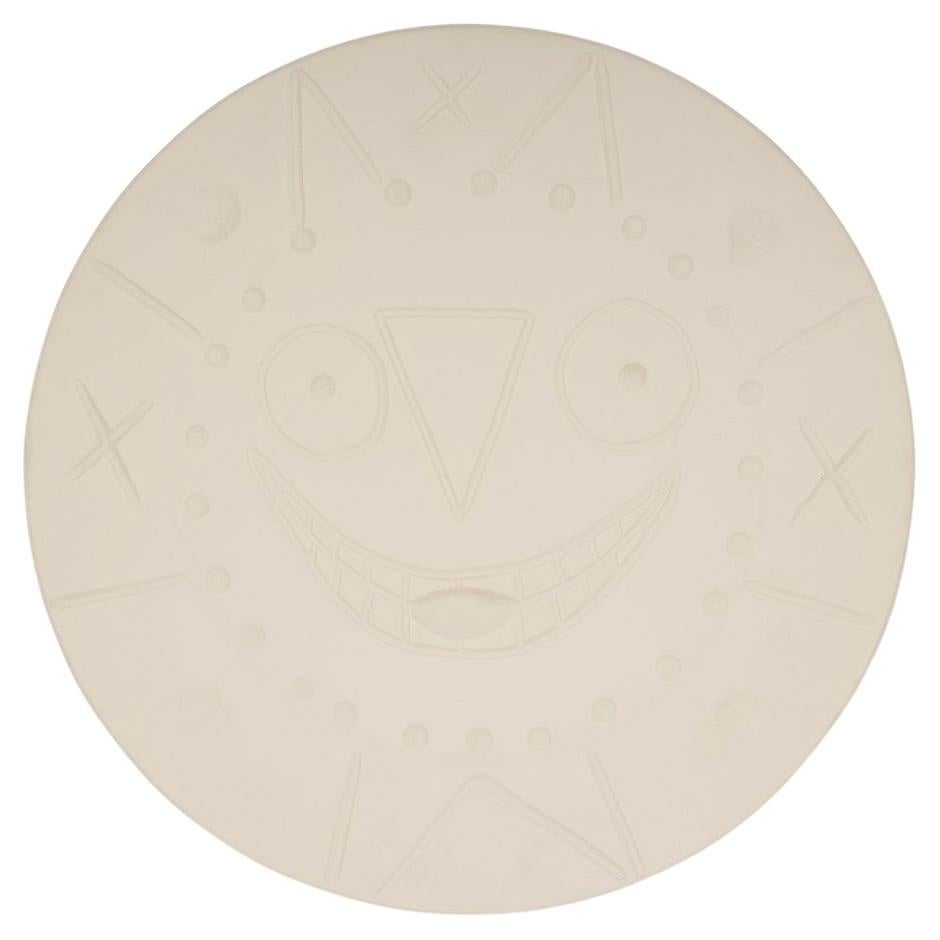 Pablo Picasso White Ceramic Plate 'Horologe À La Langue' For Sale