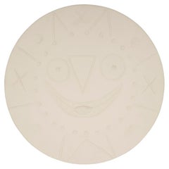 White Ceramic Plate 'Horologe À La Langue' by Pablo Picasso