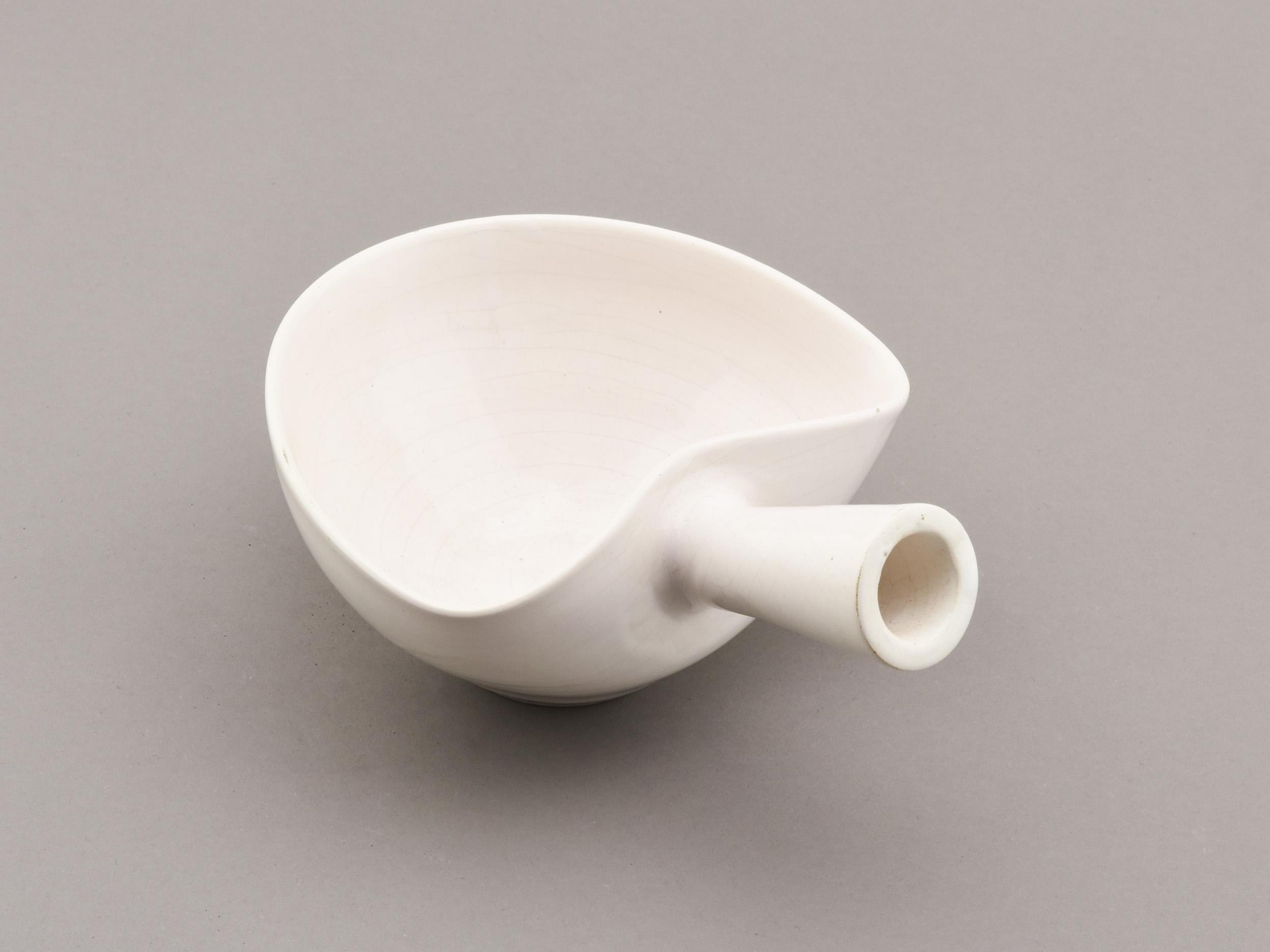 White Ceramic Saucer, Madoura, 1960s For Sale 4