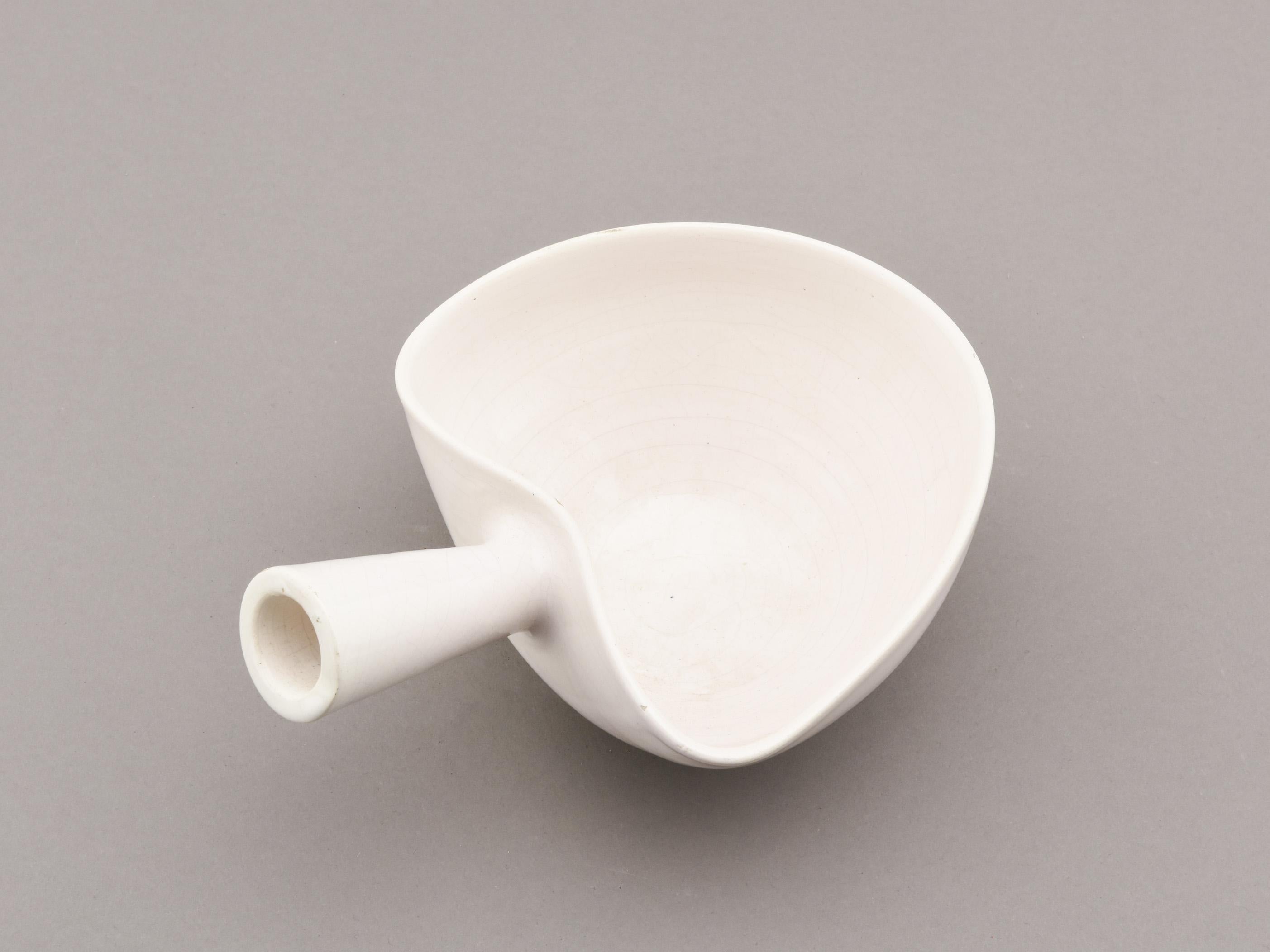White Ceramic Saucer, Madoura, 1960s For Sale 1