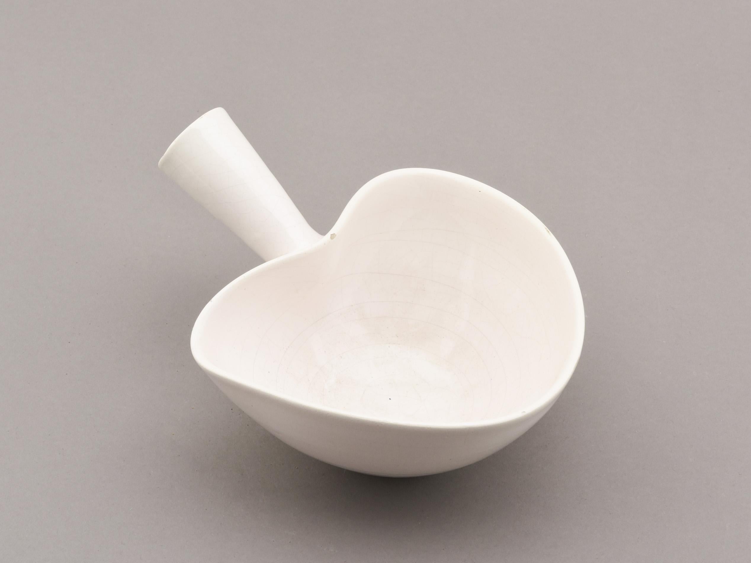 White Ceramic Saucer, Madoura, 1960s For Sale 2