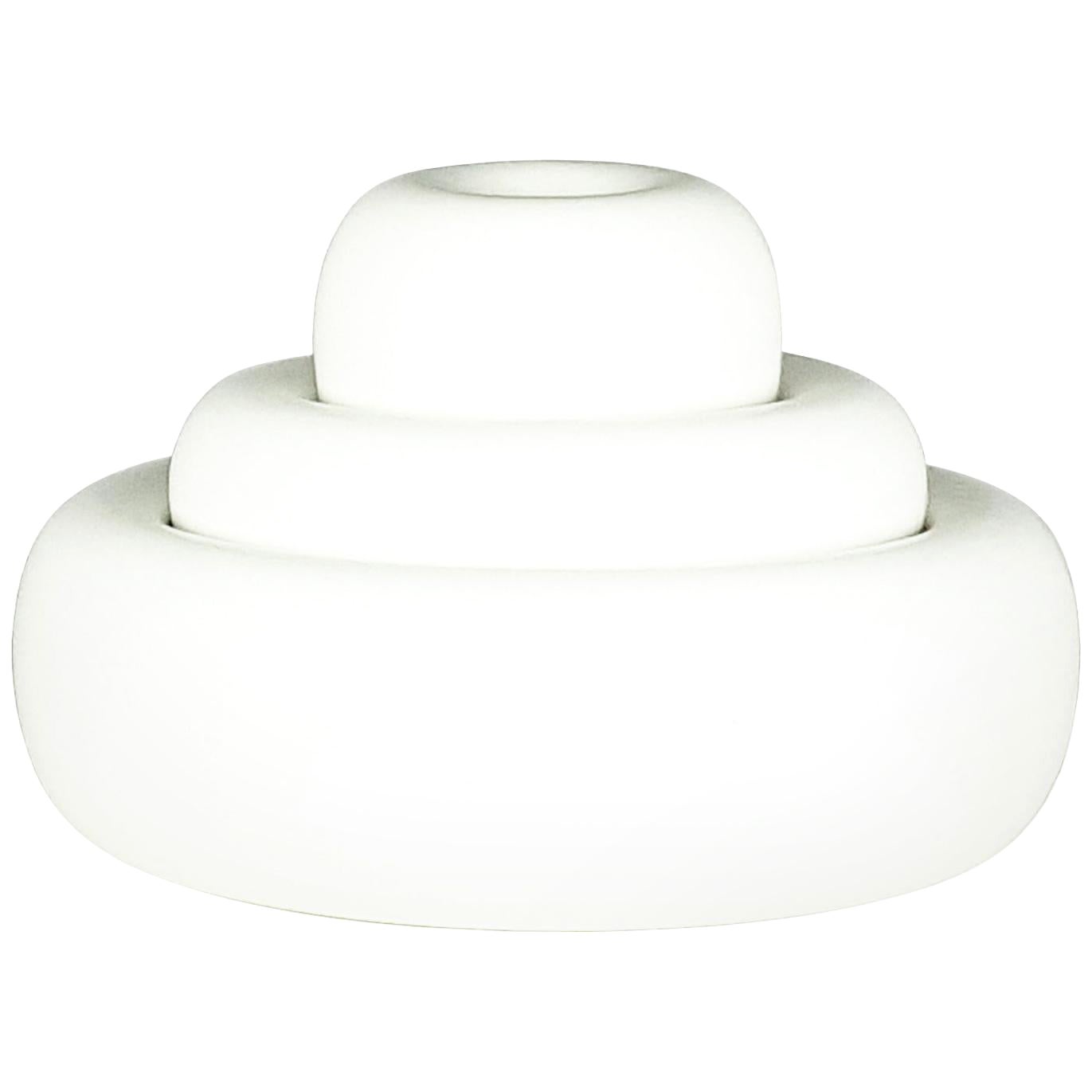 White Ceramic Sculpture "Bombolo" Centerpiece by Ambrogio Pozzi for Ceram, '70-1