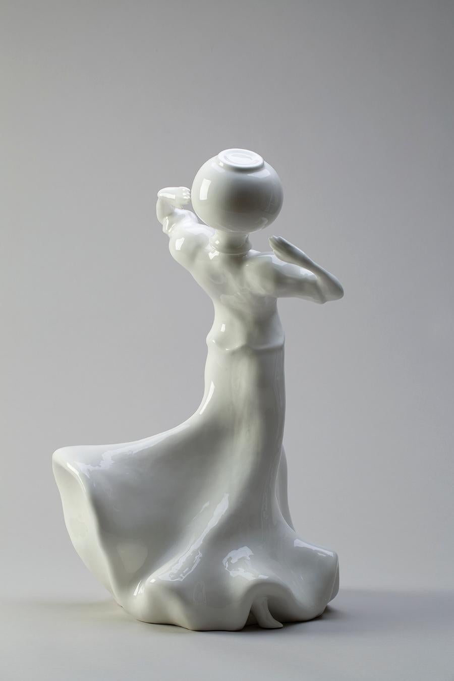 Art Deco White Ceramic Sculpture by Andrea Salvatori Italy Contemporary, 21st Century For Sale