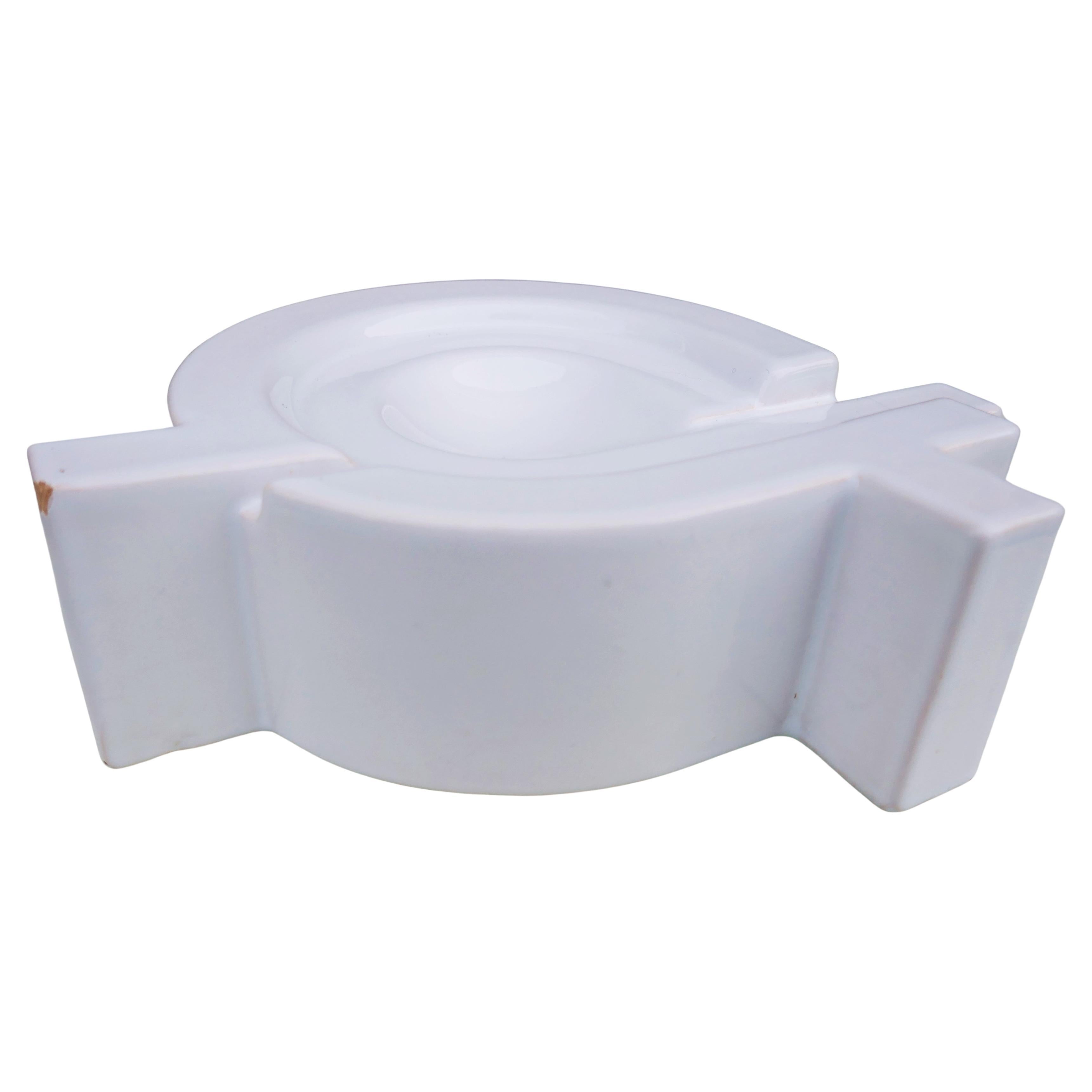 Mid-20th Century White ceramic sculpture in Sottsass Mari style For Sale