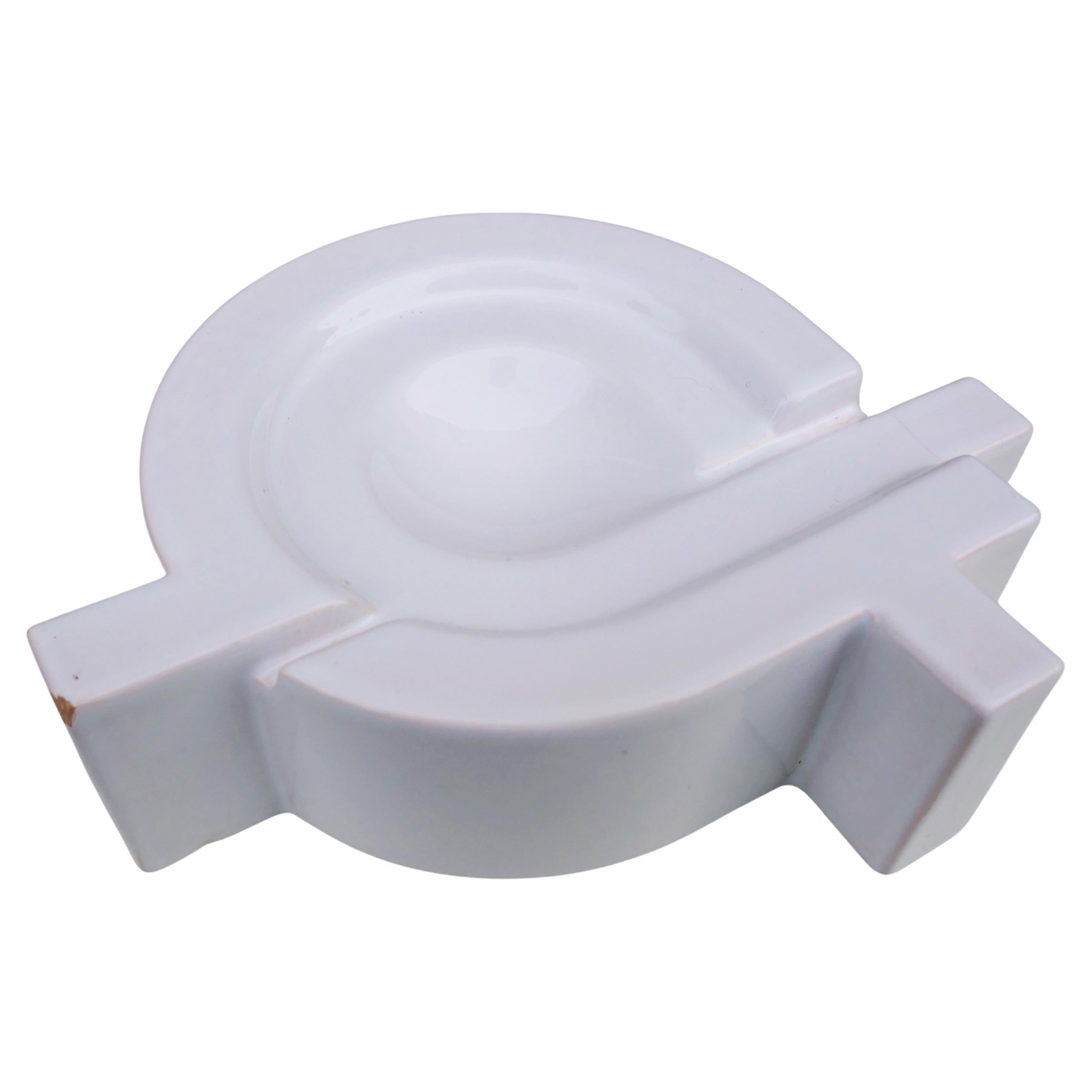 Ceramic White ceramic sculpture in Sottsass Mari style For Sale