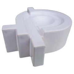 White ceramic sculpture in Sottsass Mari style