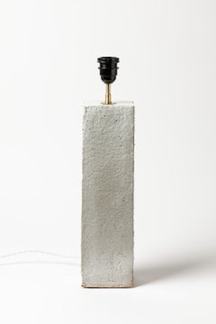 White Ceramic Table Lamp 20th Century Design French Potters  Lighting