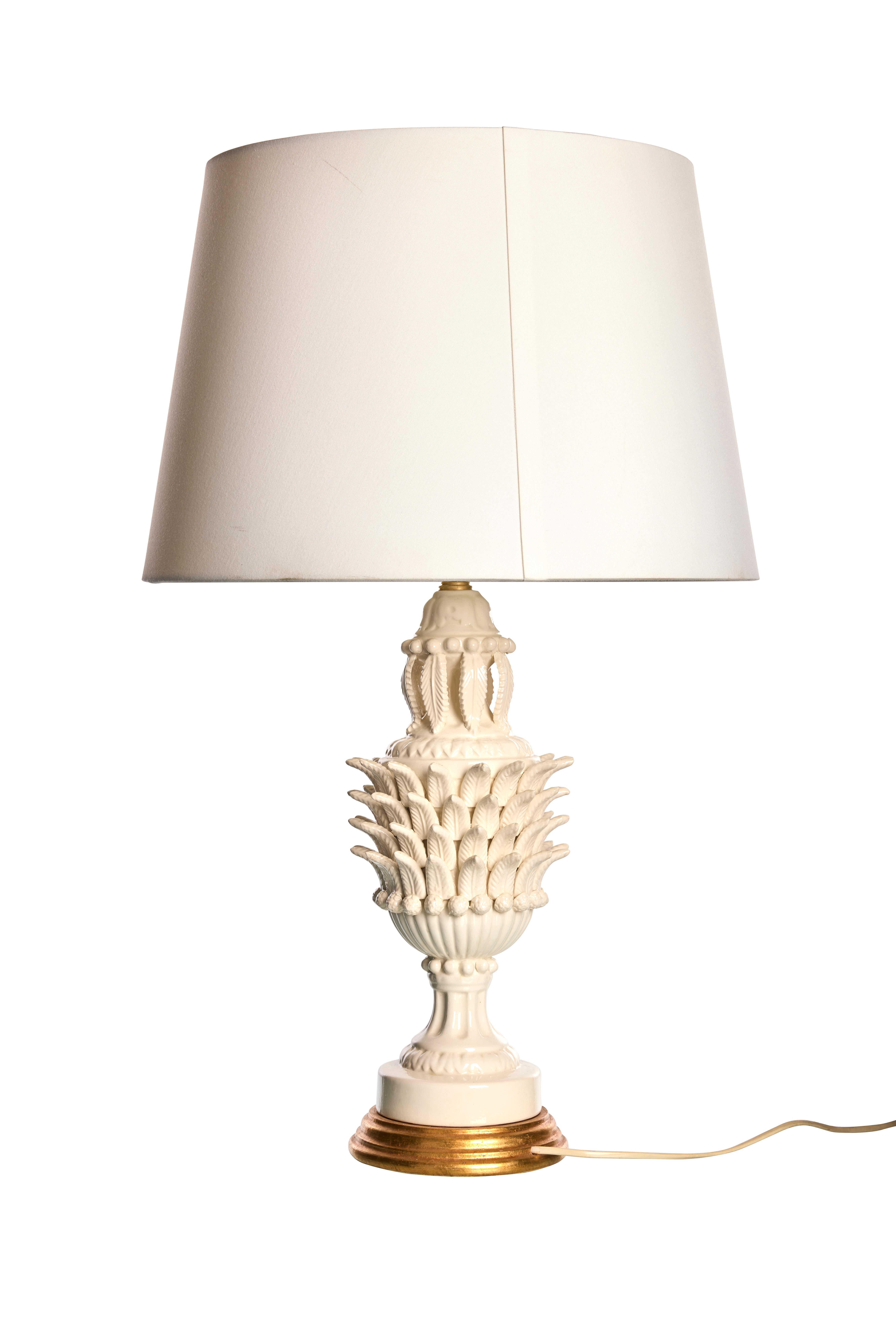 Mid-Century Modern White Ceramic Table Lamp, Bondia for Nordiska Kompaniet, Valecia, Spain For Sale