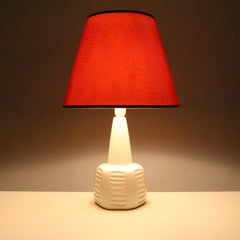 White Ceramic Table Lamp by Einar Johansen for Soholm 1960s with Shade Included