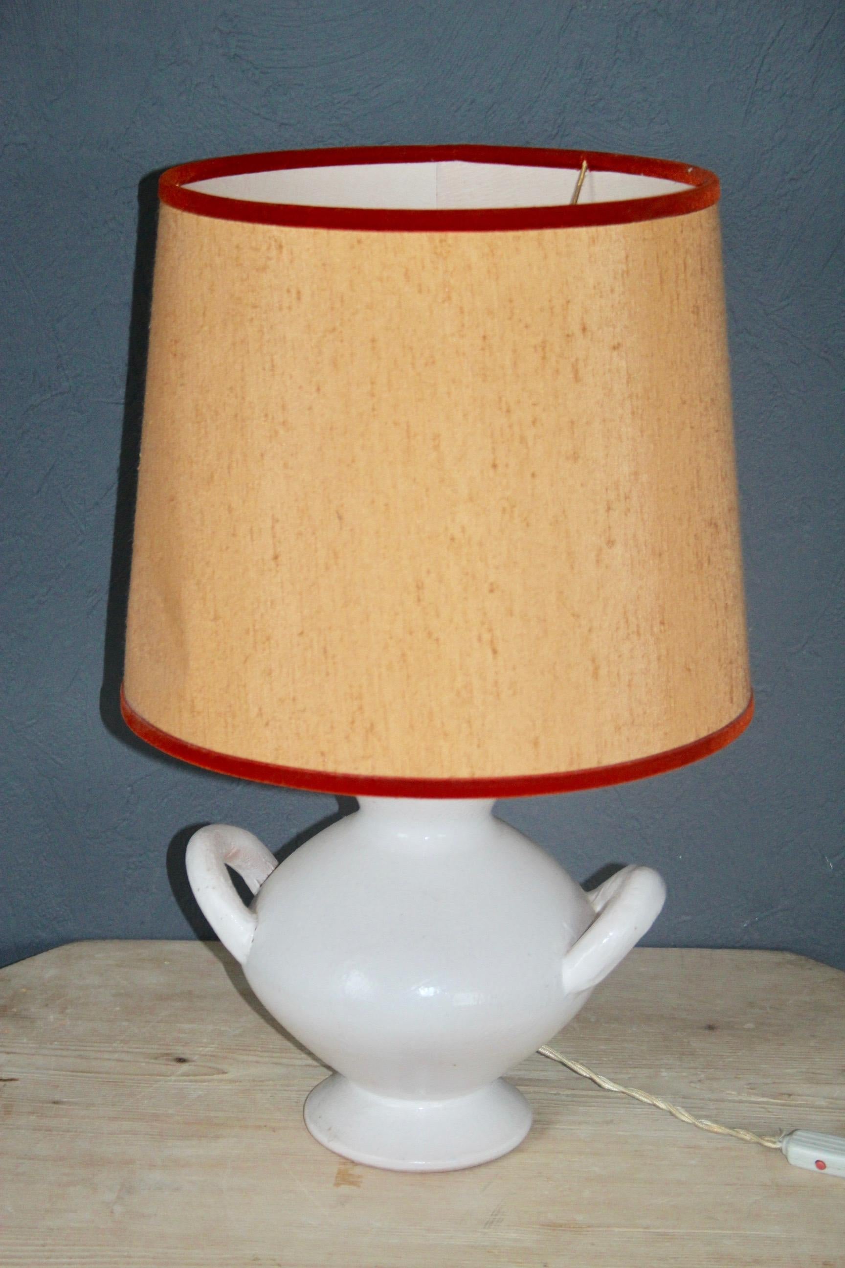 French White Ceramic Table Lamp