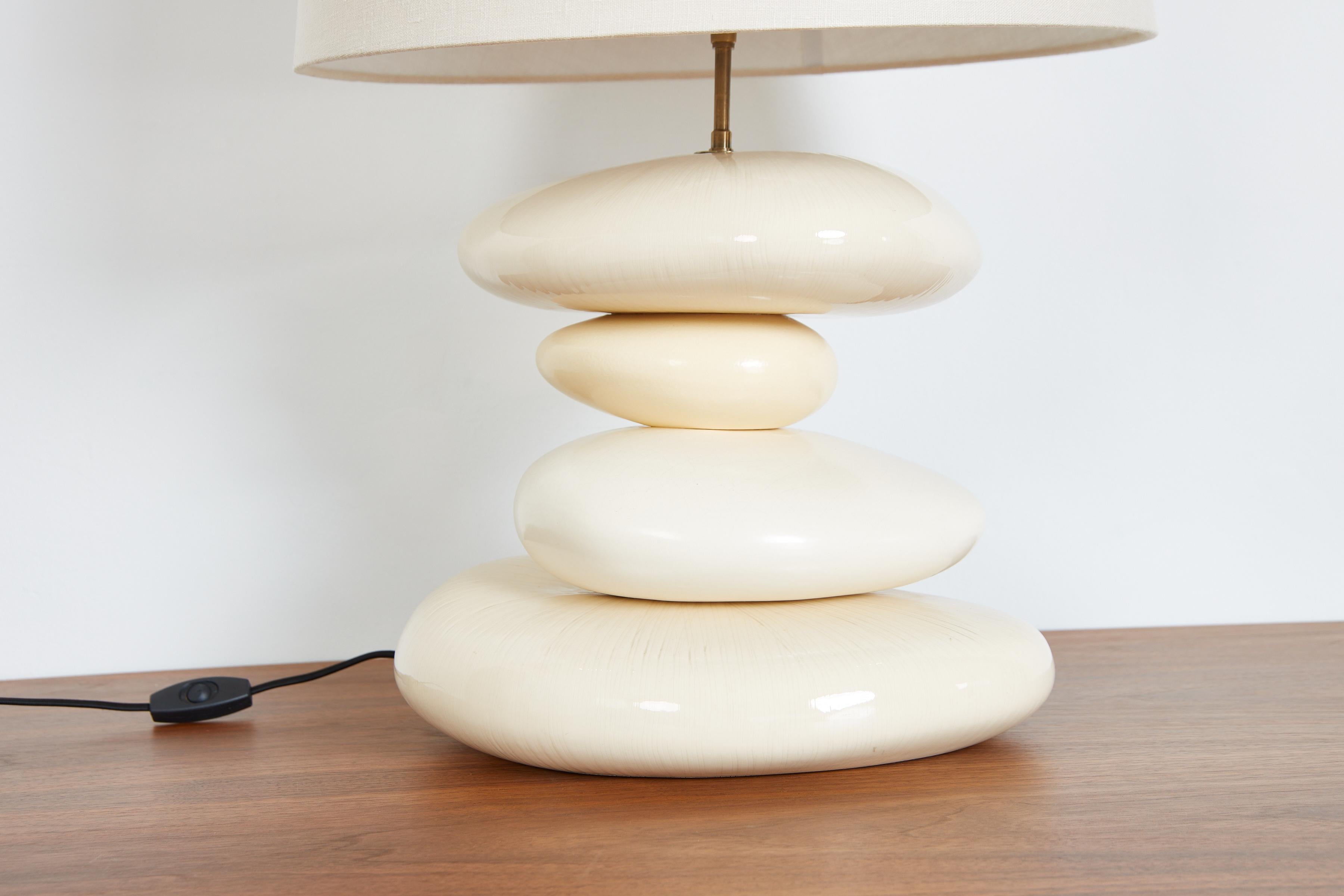 White Ceramic Table Lamp For Sale 1