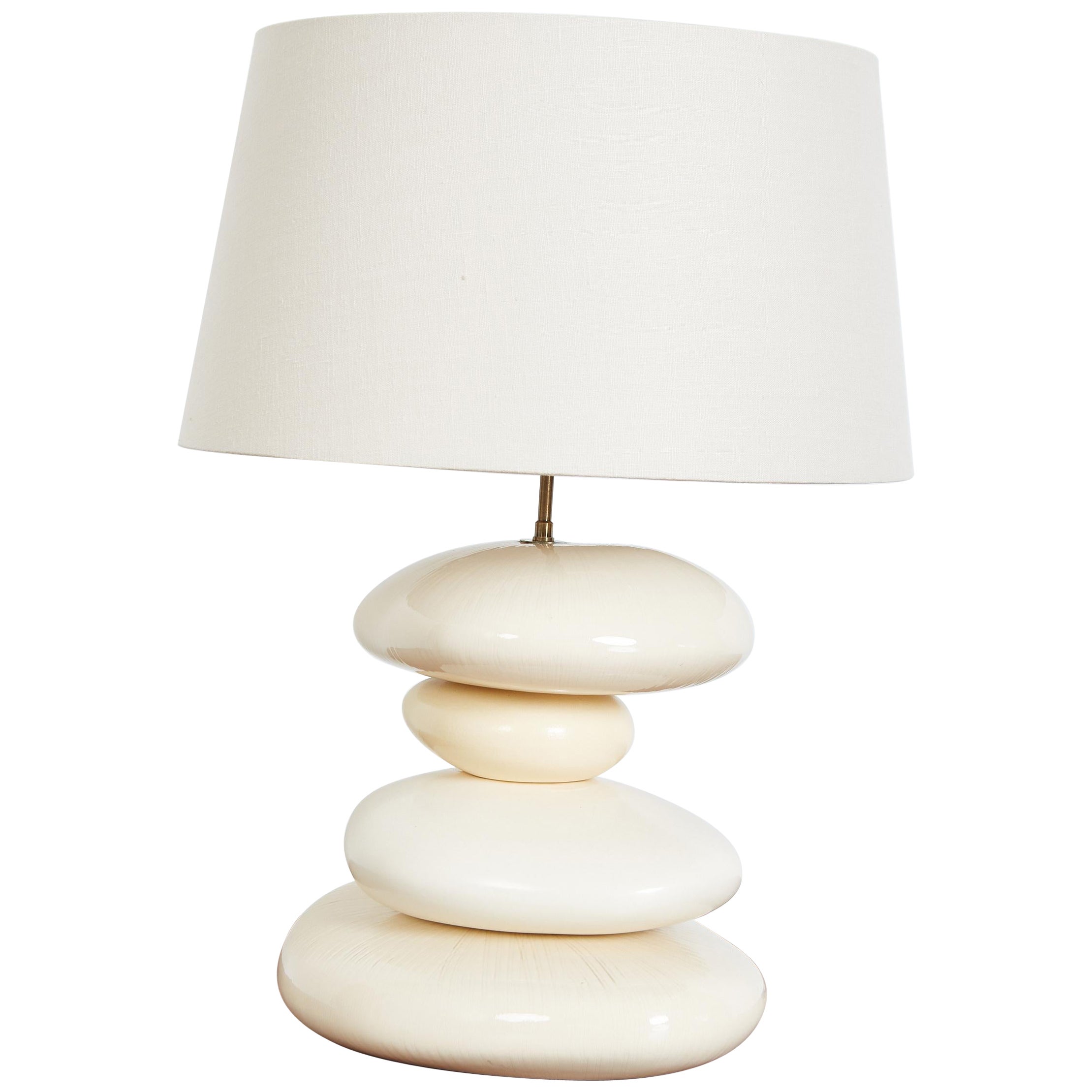 Lámpara de mesa de cerámica blanca