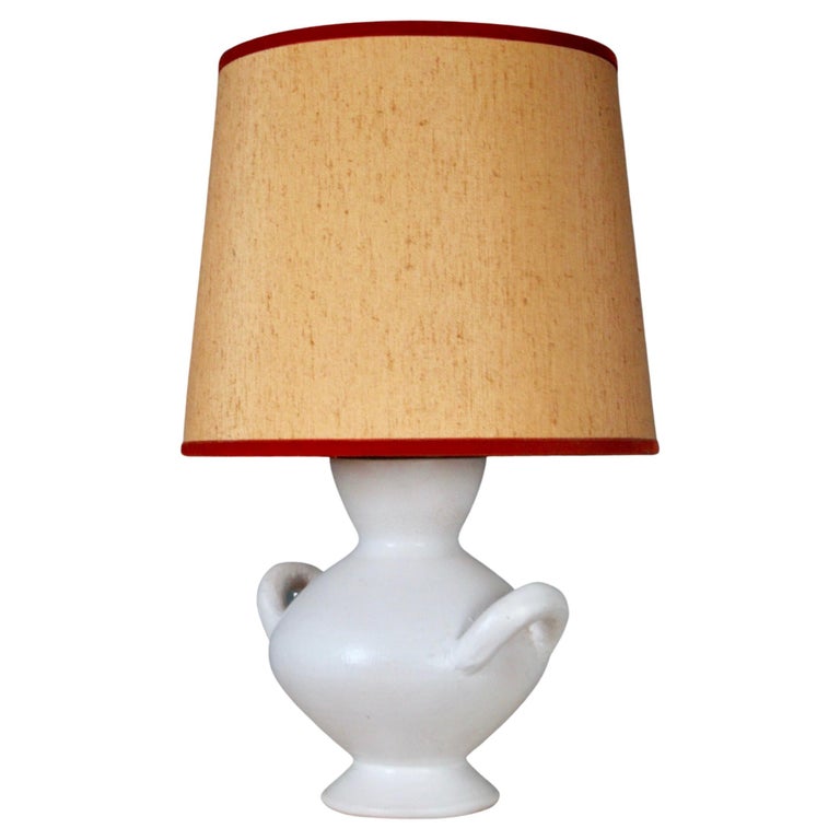 White Ceramic Table Lamp For Sale at 1stDibs
