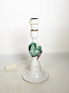 Lampe de table en céramique blanche, France, années 1980